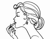 Lips Coloring Pages Make Kissing Makeup Mouth Printable Lipstick Face Cliparts Clipart メイク ぬりえ Getcolorings 塗り絵 Print Library Colorear Drawing sketch template