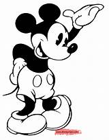 Mickey Coloring Mouse Classic Pages Disney Disneyclips Waving sketch template