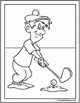 Golf Coloring Pages Color Pdf Players Print sketch template
