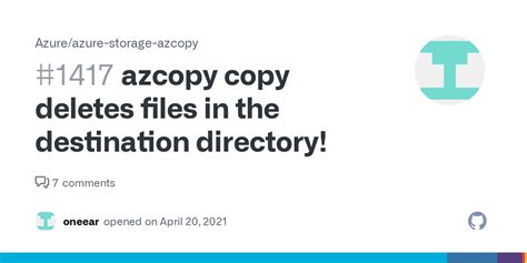 azcopy copy deletes files   destination directory issue  azureazure storage