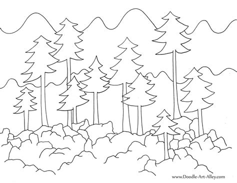 nature coloring pages doodle art alley