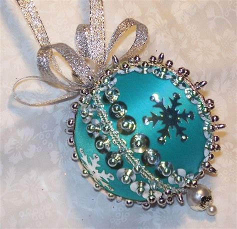 christmas ornament sequin bead kit snowflakes metallic  pearl
