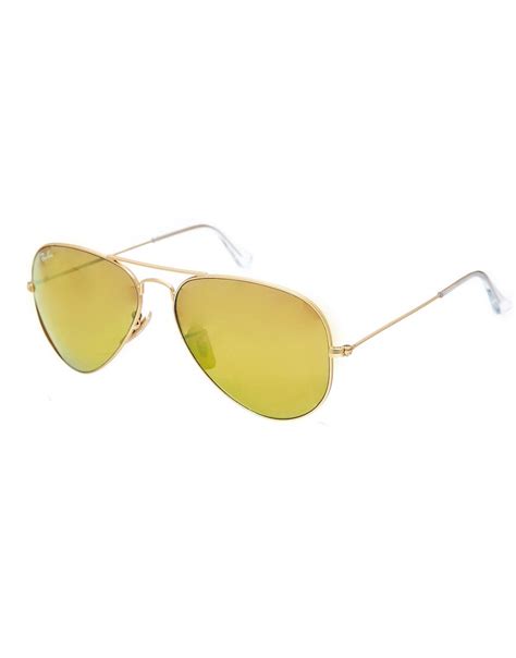 Ray Ban Ray Ban Gold Mirror Aviator Sunglasses At Asos