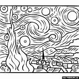 Gogh Van Starry Night Coloring Vincent Pages Drawing Pintura Paintings Atividades Painting Color Getdrawings Desenhos Thecolor Arte Noite Estrelada Kids sketch template