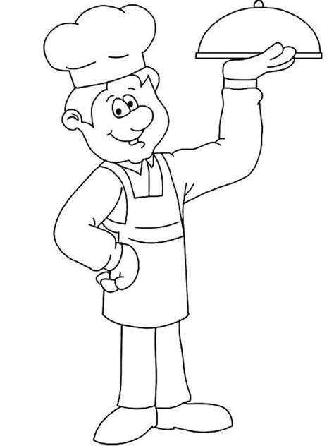 young chef coloring page  printable coloring pages  kids