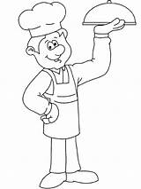 Chef Coloring Pages Kids Young Printable Cartoon sketch template
