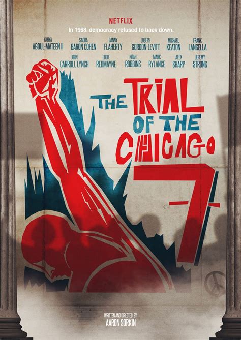 a movie poster for the trial of the chicago 7