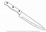 Knife Draw Kitchen Drawing Step Objects Everyday Drawingtutorials101 Tutorial Tutorials sketch template
