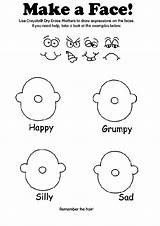 Coloring Pages Face Emotion Make Emotions Faces Feelings Worksheets Preschool Mood Crayola Worksheet Kids Activities Printable Social Today Children English sketch template
