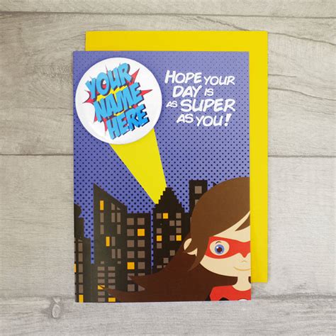 Personalised Superhero Birthday Card Girl By Colour Me Fun