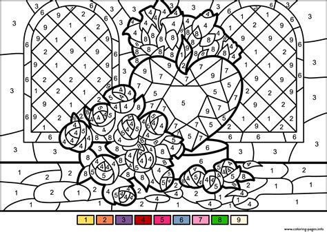 print roses  heart color  number coloring pages unicorn coloring