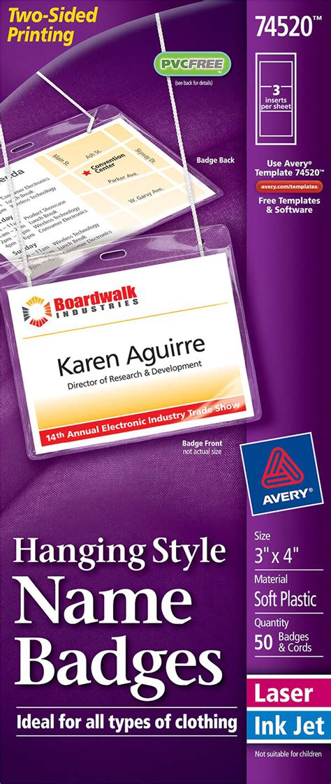Avery® Hanging Name Badges Top Loading 74520 Avery Online Singapore