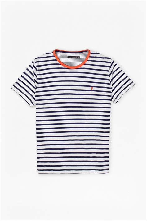 french connection langlois stripe t shirt in red for men