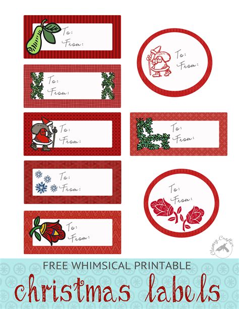 whimsical christmas labels clumsy crafter