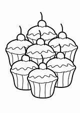 Coloring Cupcake Pages Cupcakes Seven Delicious Color Drawing Cute Netart Cake Getdrawings Print Line sketch template