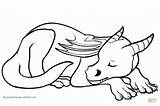 Coloring Dragon Sleeping Cute Pages Drawing Printable sketch template
