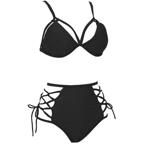Hibluco Womens Sexy High Waist Two Piece Bikini Sets Swimwear Bandage