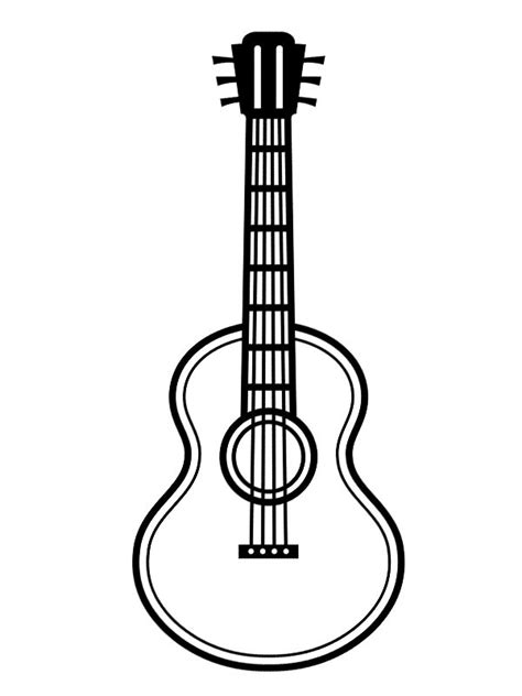 colouring page acoustic guitar coloringpageca