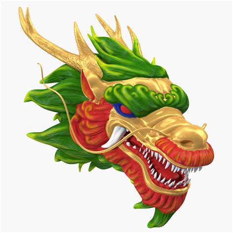 model chinese dragon head turbosquid