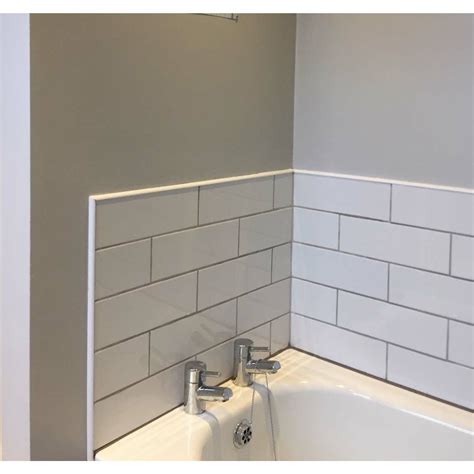 linear white gloss wall tile kitchen tiles  tile mountain