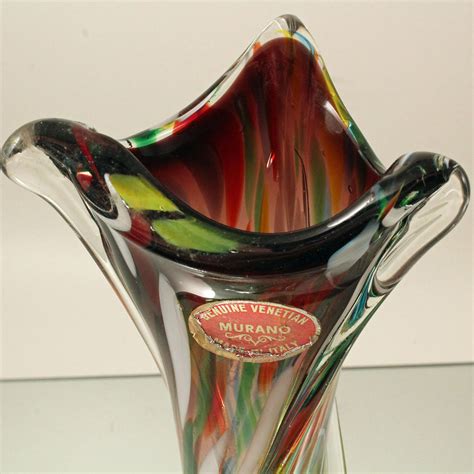 Vintage Venetian Murano Art Glass Vase Italy Scandinavian Accents