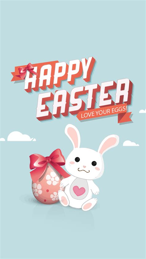 happy easter egg  bunny illustration iphone  wallpaper