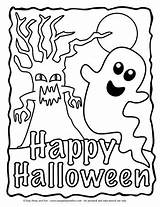 Halloween Coloring Pages Happy Easy Ghost Fun sketch template