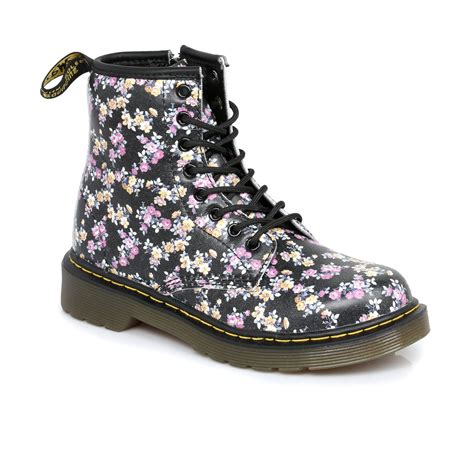dr martens floral delaney kids leather boots sizes   ebay