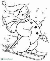 Snowman Coloring Pages Christmas Printable Skiing Print Kids Winter Color Skis Vintage Clipart Para Ausmalbilder Schneemann Di Gif Printables Popular sketch template