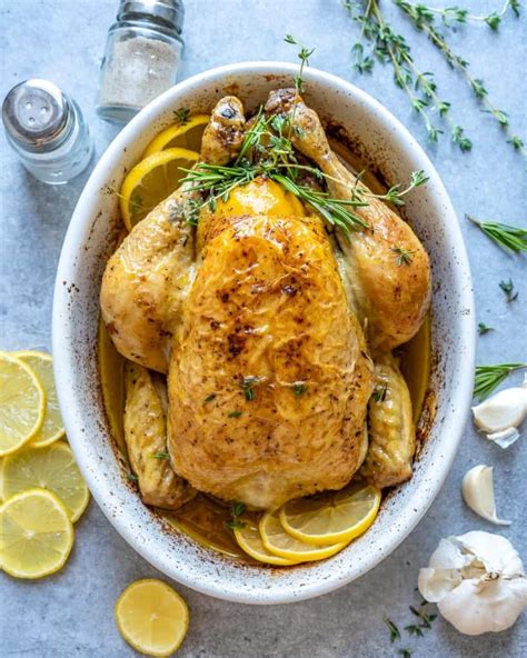 lemon garlic oven roasted  chicken healthy fitness meals