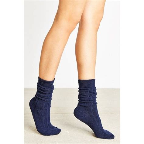 Rib Slouchy Boot Sock 14 Liked On Polyvore Featuring Intimates