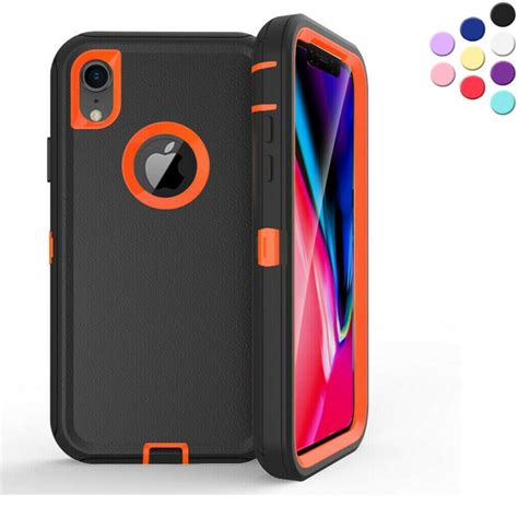 iphone xr heavy duty case shock proof shatter resistant  layer rubber compatible
