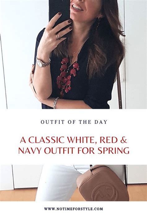 spring summer fashion  classic outfit  white navy  red  time  style outfits