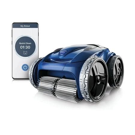 polaris iq sport robotic pool vacuum cleaner  remote control   ground pool blue