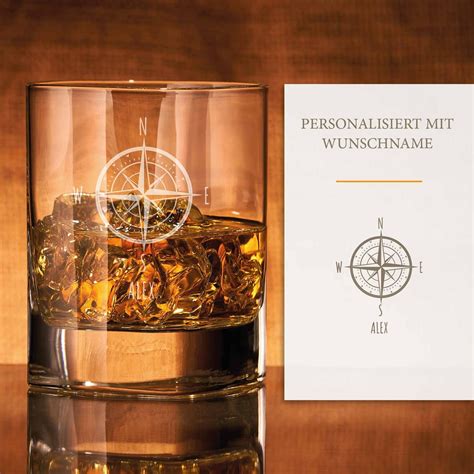 whisky glas kompass mit namen geschenkideeat