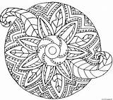 Zentangle Mandala Coloring Pages Vegetal Printable sketch template