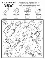 Vegetables Count Spy sketch template