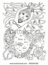 Coloring Mermaid African Pages American Adult Mermaids Choose Board sketch template
