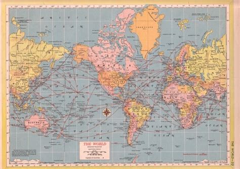 world map vintage world travel map wall map school map