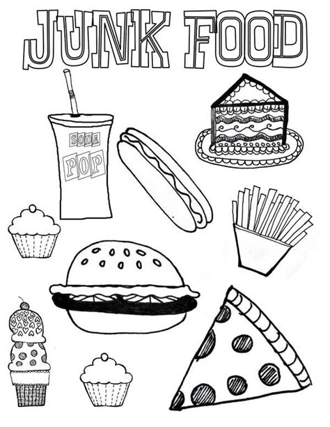 junk food coloring page  print  coloring pages