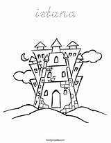 Coloring Castillo Castle House Worksheet Istana Pages King Fairy Scary Building City Princess Twistynoodle Favorites Login Add Built California Usa sketch template