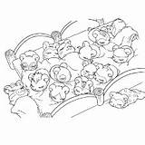 Hamster Hamsters Sleeping Sock sketch template