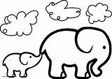 Elephant Line Clipartmag Coloring sketch template