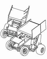 Sprint Car Dirt Late Model Coloring Pages Drawing Racing Track Cars Drawings Race Stencils Sprintcars Vector Getcolorings Ebay Kart Color sketch template
