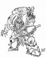 Warhammer Emperor 40k Modas Colouring Drawings Bolterandchainsword Skinwalker Raven Guard sketch template