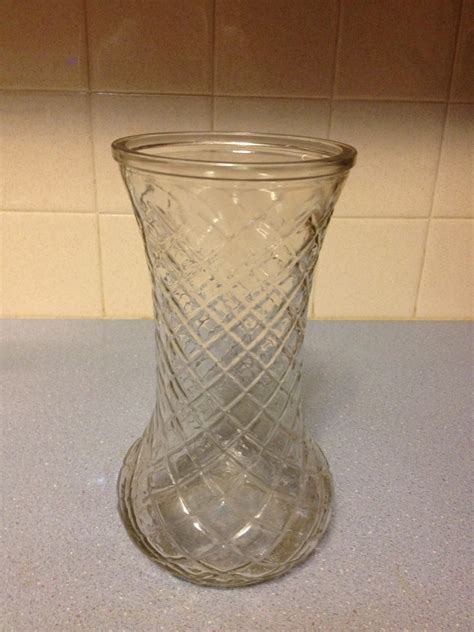 4082 Hoosier Glass Vase 3 With Diamond Cut Design