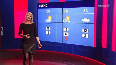 German Weather Presenter Patricia Lipburger Rehm In Tights Youtube