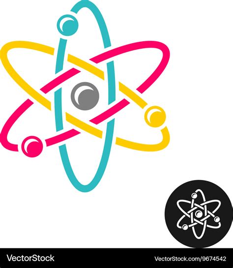 atom symbol atom logo design color atom science vector image  xxx