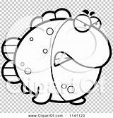 Angry Fish Outlined Coloring Clipart Vector Cartoon Thoman Cory sketch template