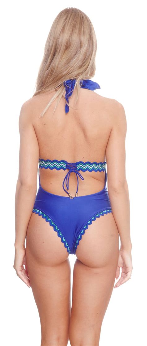 Maillot 1 Pièce Bleu Roi Et Galons Zig Zag New Afrodite Op Blue Despi